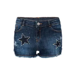 Girls Denim Star Embellished Bum Short