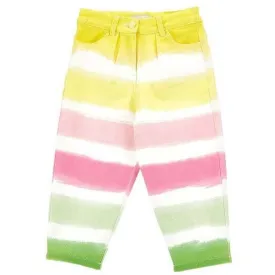 Girls Multi Stripe Cotton Jeans