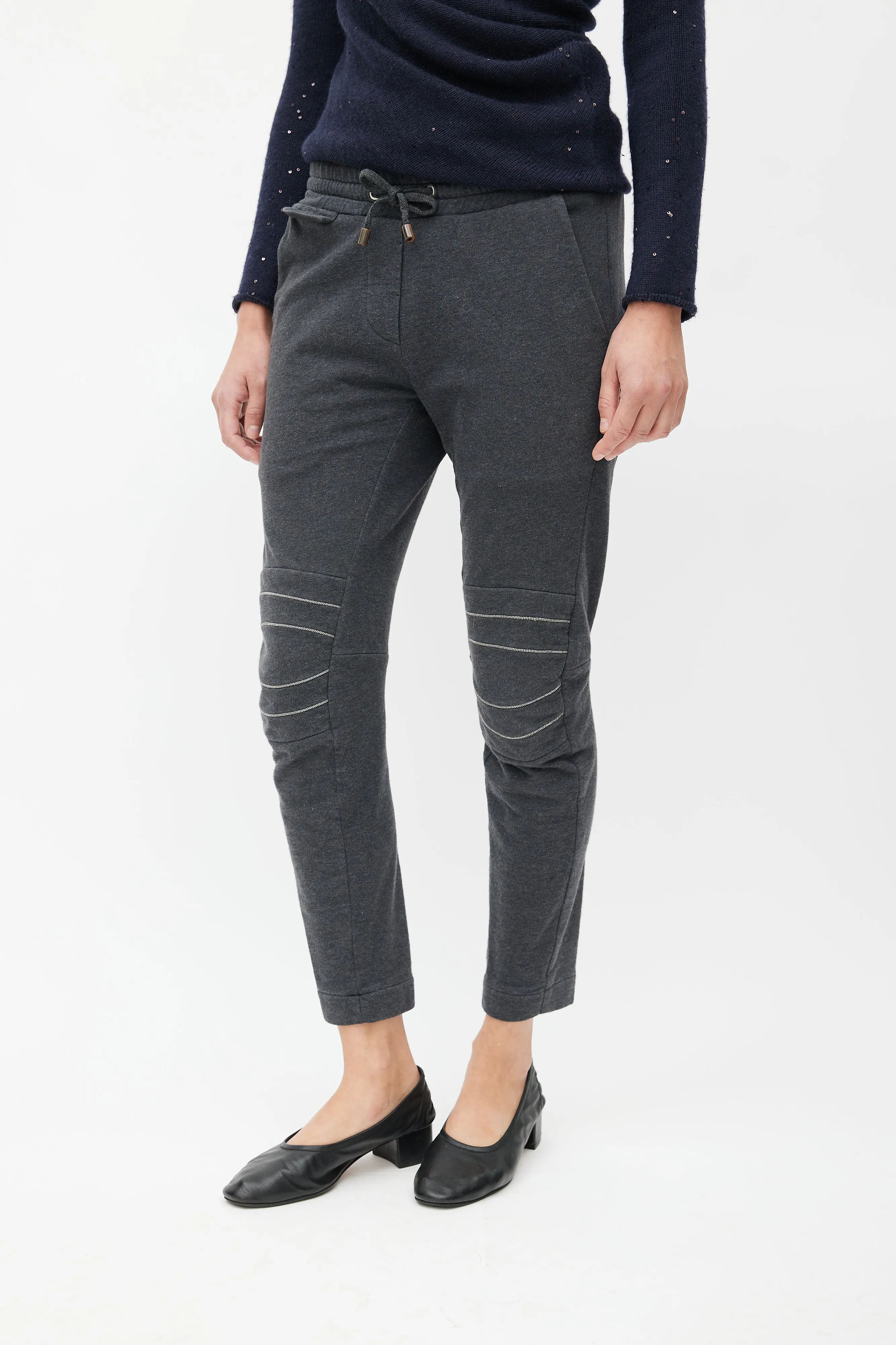 Grey Monili Knee Trim Sweatpant