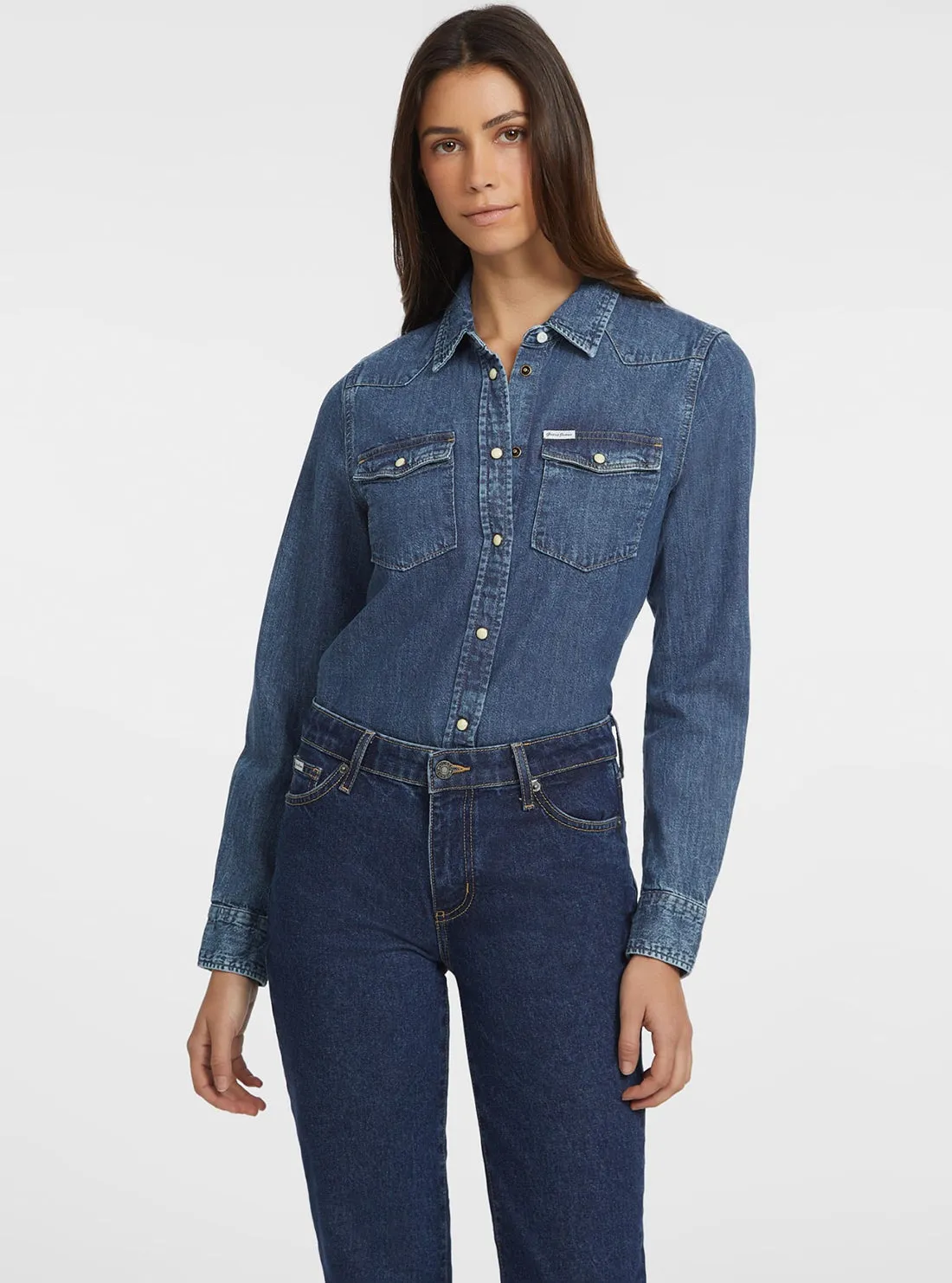 Guess Jeans Blue Slim Denim Shirt