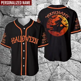 Halloween Witch Personalized Baseball Jersey, Gift for Woman, Halloween Shirt