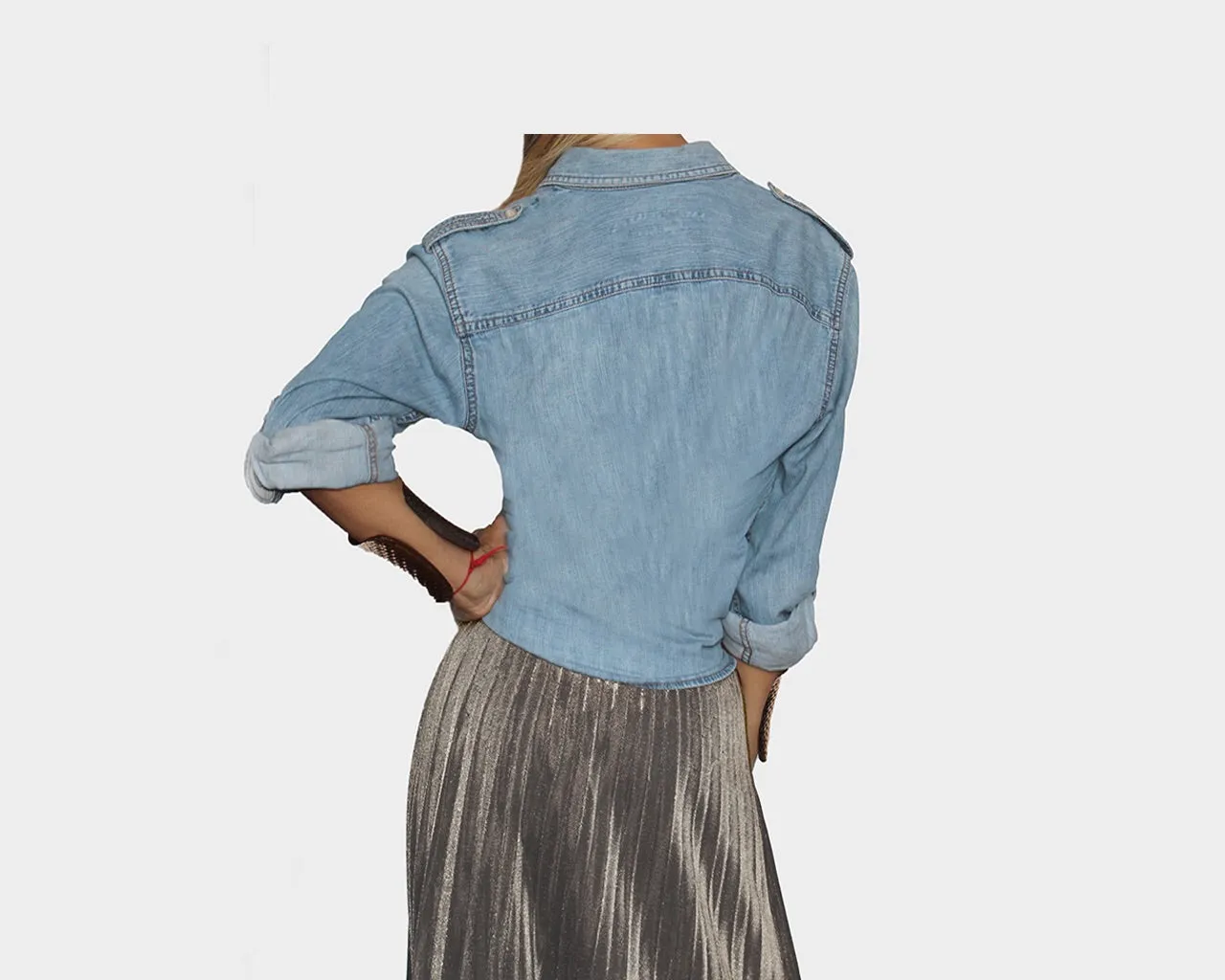 Jean like Washed Denim Long Sleeve Shirt - The Milan