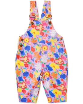 Kip&Co x Ken Done Summer Floral Lilac Baby Cotton Drill Overalls