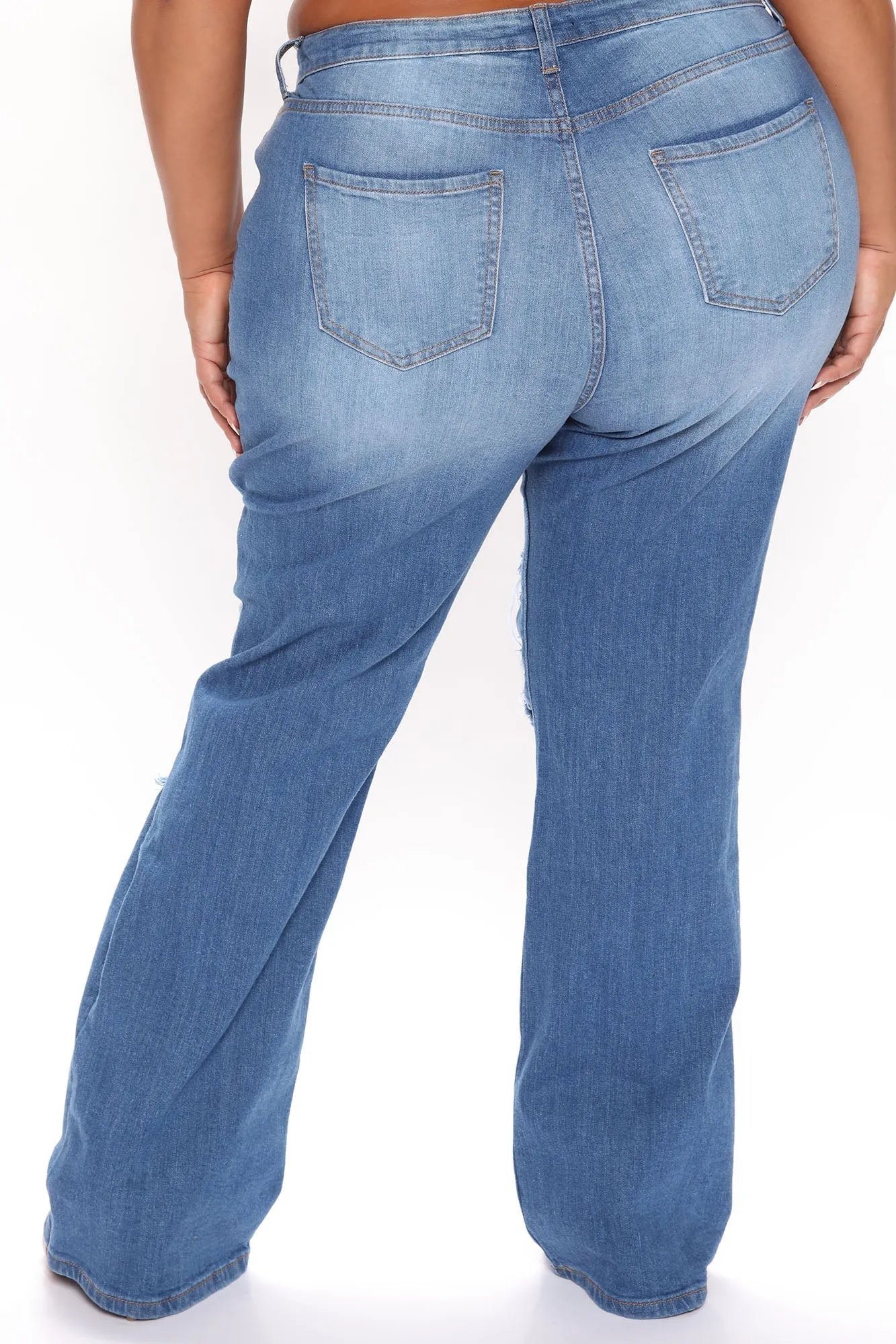 KittenAlarm - Only One High Rise Straight Leg Jeans - Medium Blue Wash