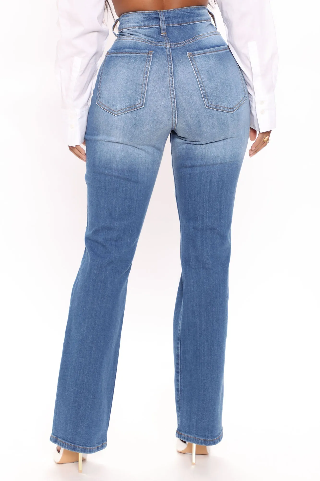 KittenAlarm - Only One High Rise Straight Leg Jeans - Medium Blue Wash