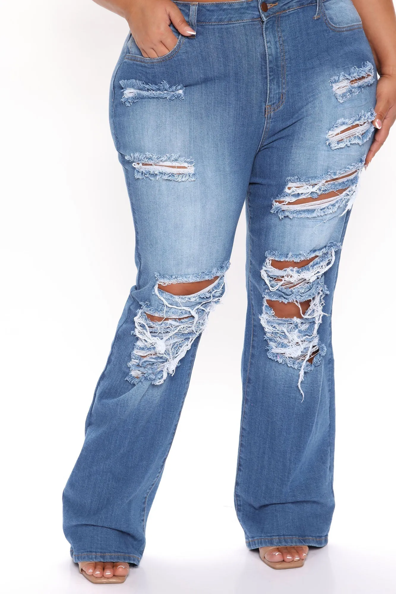 KittenAlarm - Only One High Rise Straight Leg Jeans - Medium Blue Wash