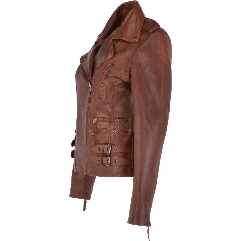 Leather Jacket Women Attractive Biker Fashion Wear