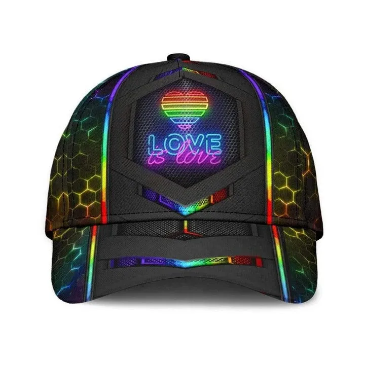 Lgbt All Over Print Baseball Cap Hat, Lgbt Cap For Ally Support