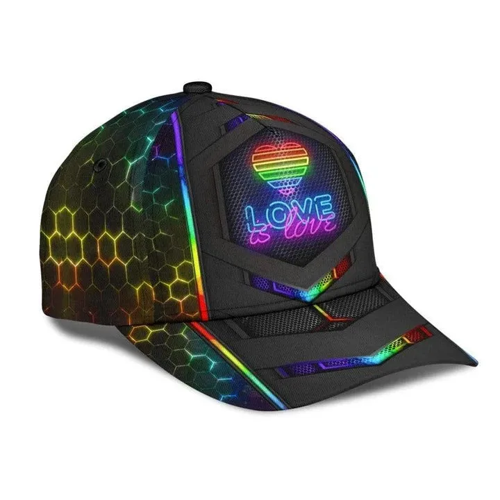 Lgbt All Over Print Baseball Cap Hat, Lgbt Cap For Ally Support