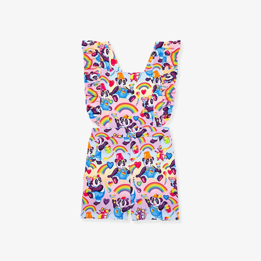 Lisa Frank® Panda Painter French Terry Short Overalls