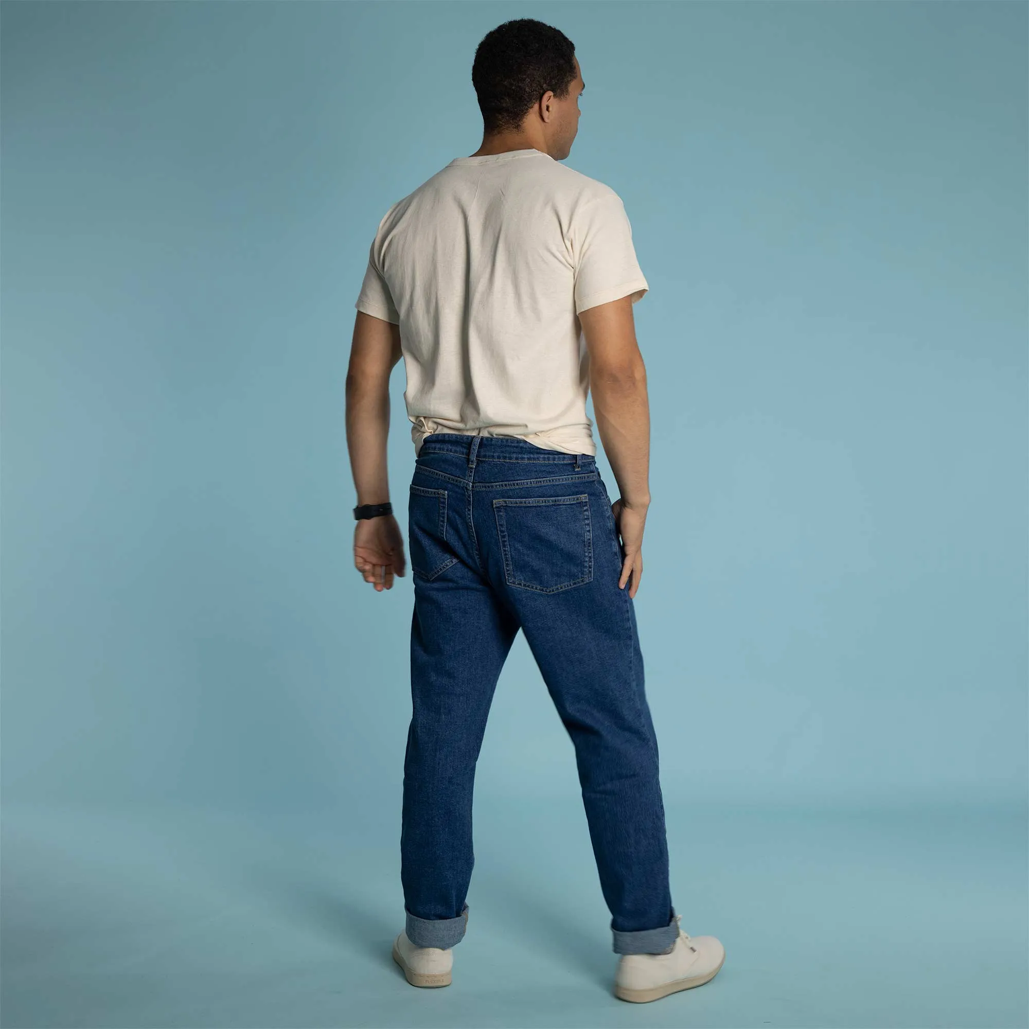 MATT 99% Organic Cotton Straight Fit Stretch Jeans (True Indigo Dye or Charcoal)