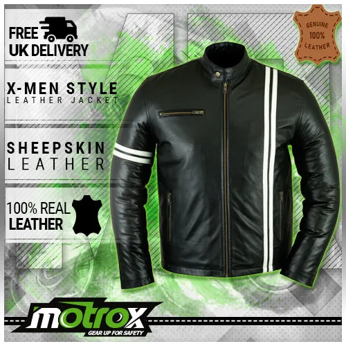 Men Leather Jacket Impressive X-Man Style Motrox 2