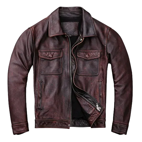 Mens Amiri Front Pocket Genuine Lambskin Leather Jacket