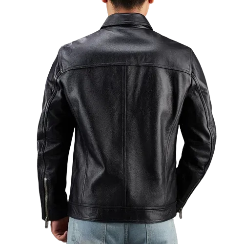 Mens Amiri Front Pocket Genuine Lambskin Leather Jacket