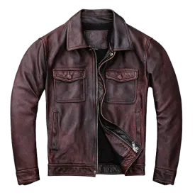 Mens Amiri Front Pocket Genuine Lambskin Leather Jacket