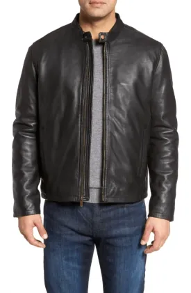 Mens Black Casual Leather Jacket