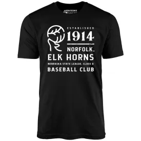 Norfolk Elk Horns - Nebraska - Vintage Defunct Baseball Teams - Unisex T-Shirt