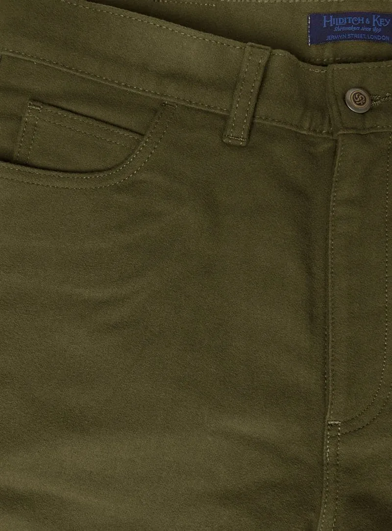 Olive Cotton Jeans