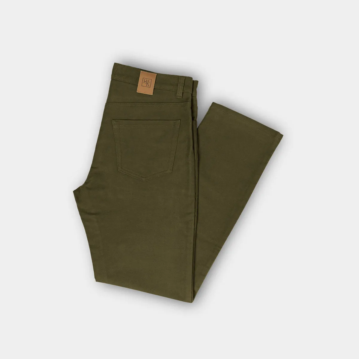 Olive Cotton Jeans