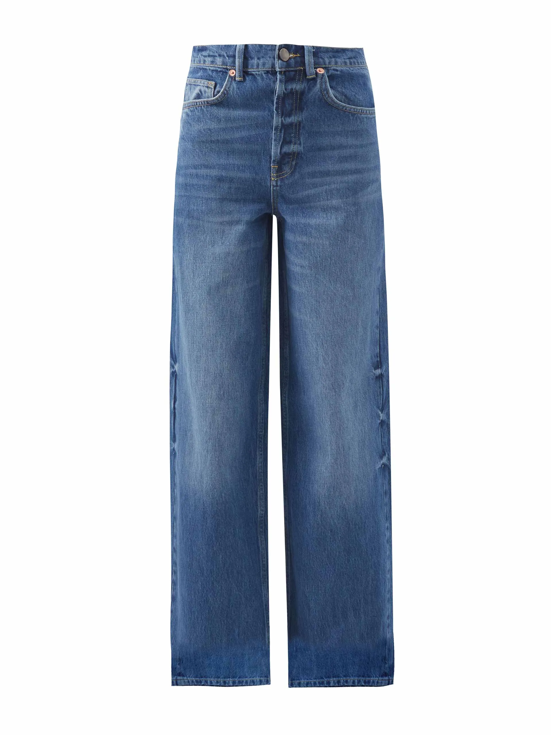 Organic-cotton straight-leg jeans