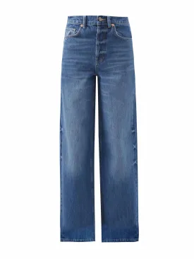 Organic-cotton straight-leg jeans