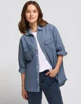 Oversized Light Blue Denim Shirt