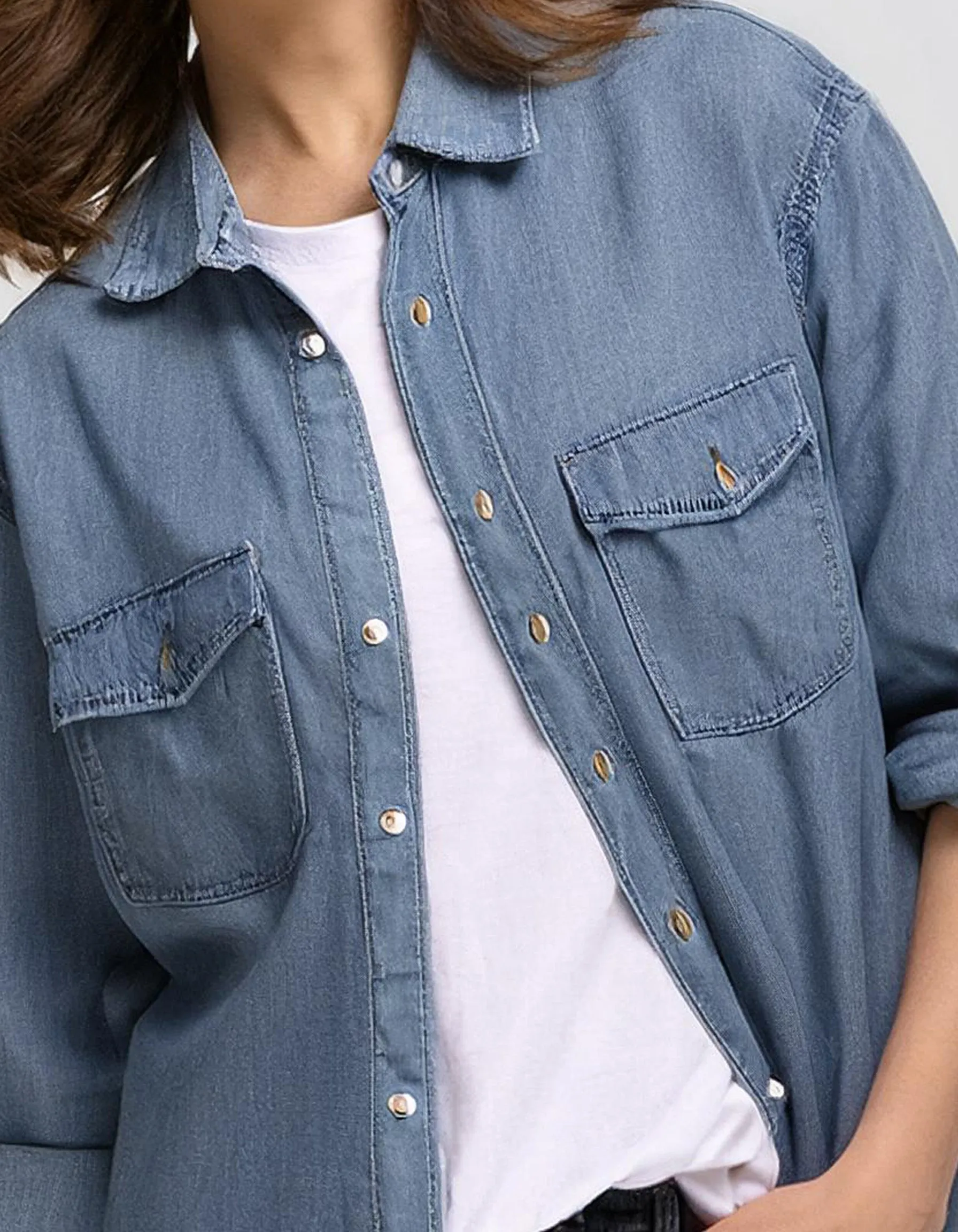 Oversized Light Blue Denim Shirt