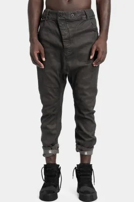 P4C - Asymmetrical fly baggy jeans, Carbon coated