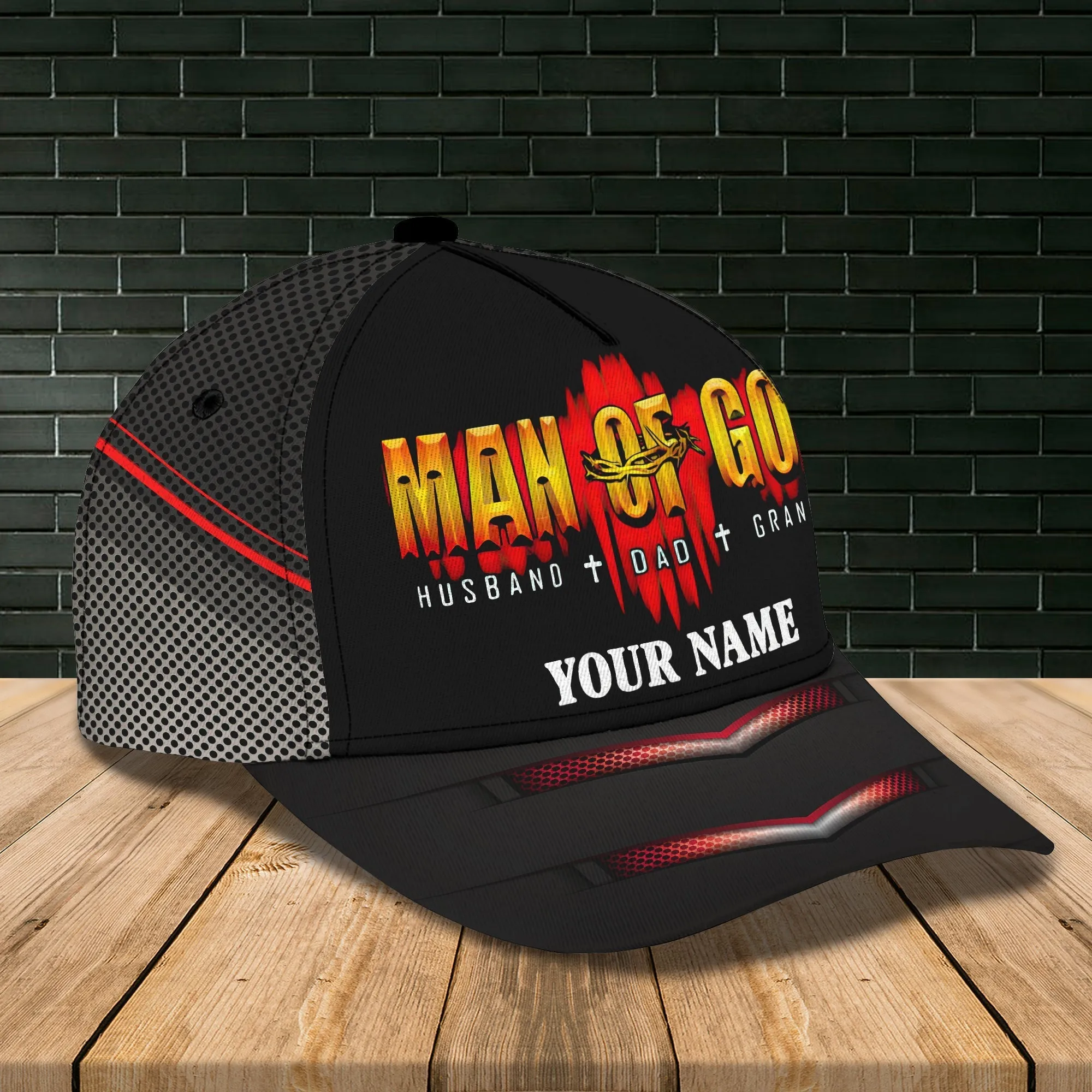 Personalized Man Of God Cap Hat, 3D Baseball Cap Hat For Father, Classic Dad Cap, Dad Hat