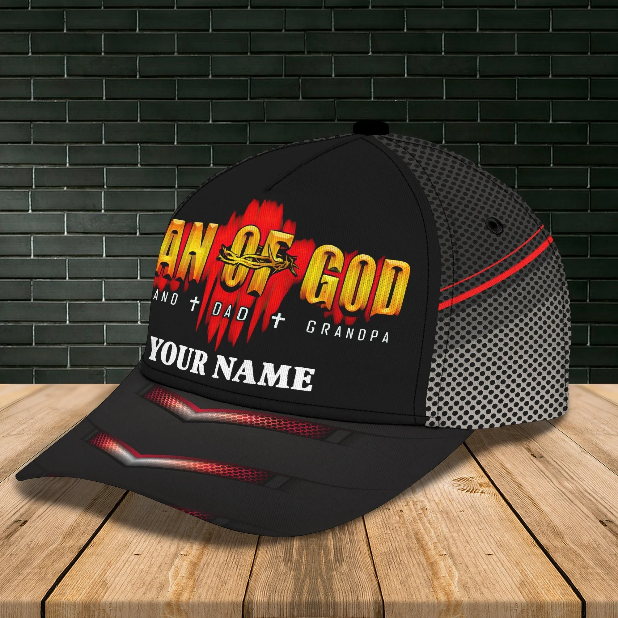 Personalized Man Of God Cap Hat, 3D Baseball Cap Hat For Father, Classic Dad Cap, Dad Hat