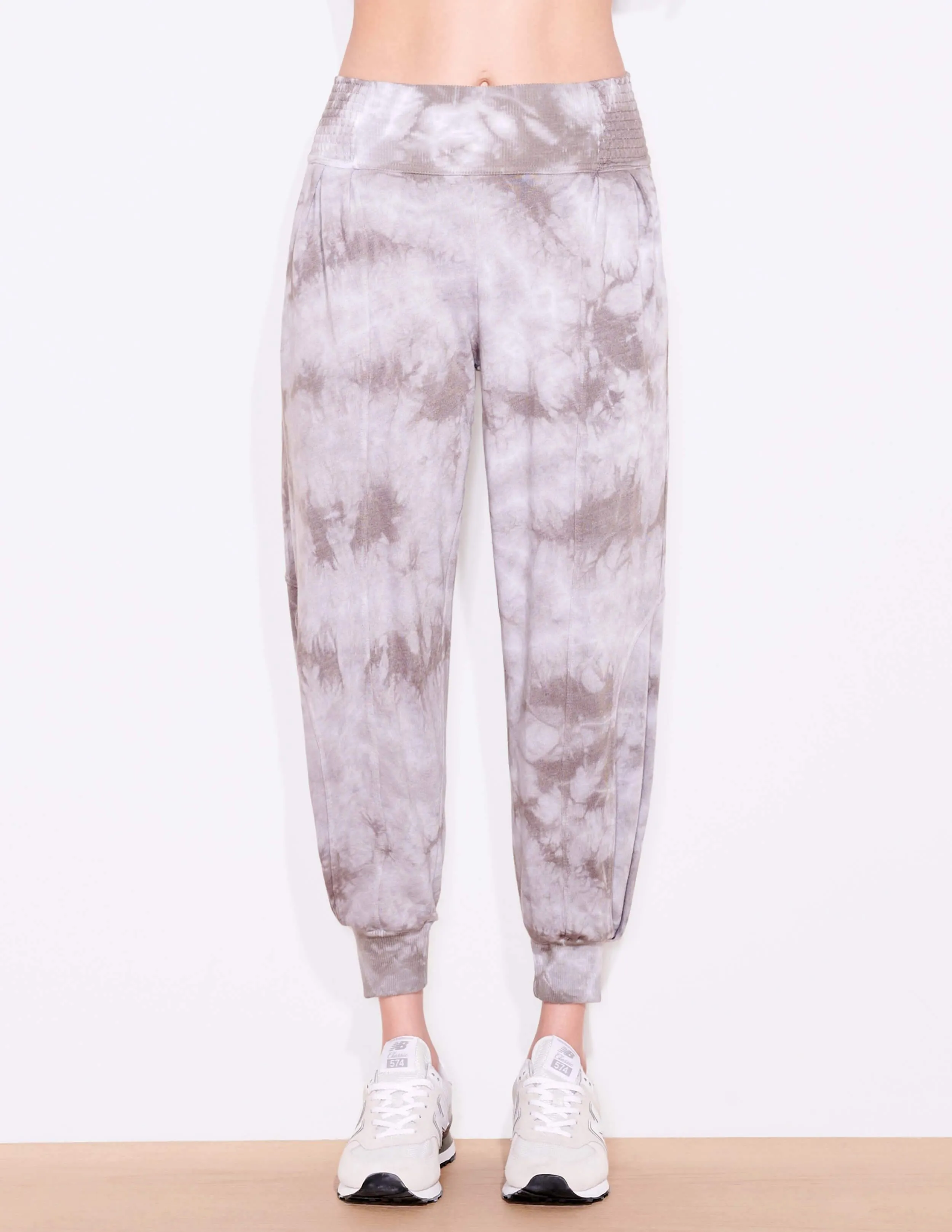 Pleated Sweatpants, Charcoal Cloudy Tie Dye