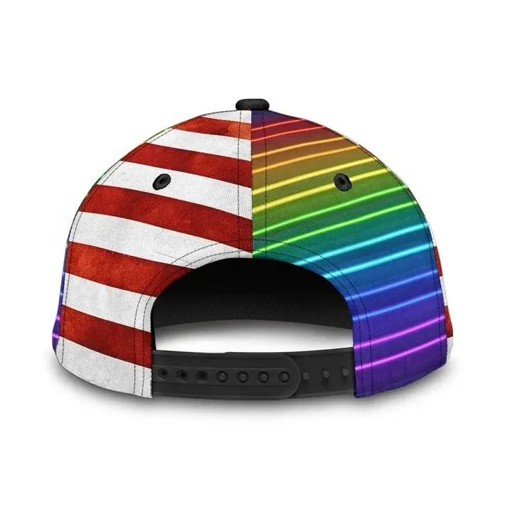 Pride Cap For Gay, Lgbt Love Is Love Us Flag Background Printing Baseball Cap Hat, Lgbt Baseball Cap