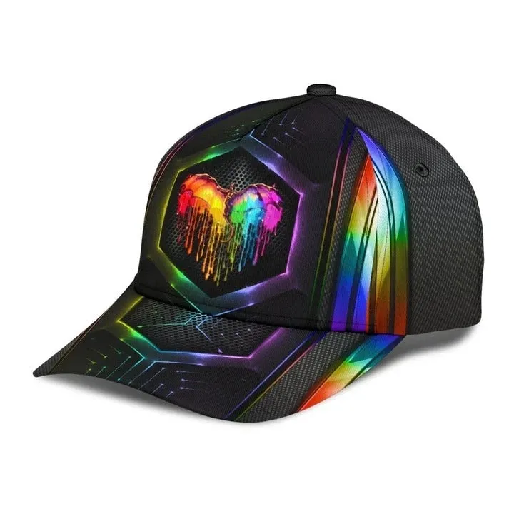 Pride Cap For Gay, Lgbt Love Is Love Us Flag Background Printing Baseball Cap Hat, Lgbt Baseball Cap