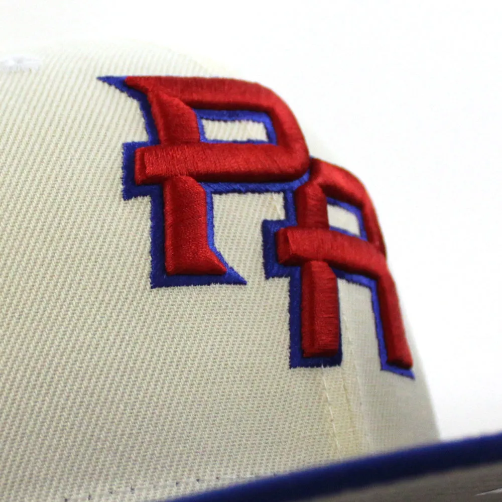 Puerto Rico 2023 World Baseball Classic (WBC) New Era 59Fifty Fitted Hat (Chrome White Blue Gray Under Brim)