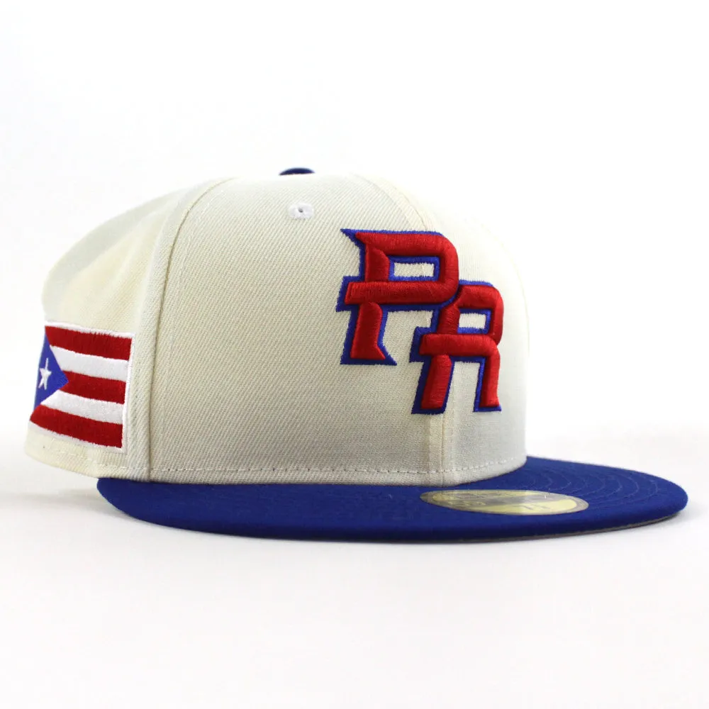 Puerto Rico 2023 World Baseball Classic (WBC) New Era 59Fifty Fitted Hat (Chrome White Blue Gray Under Brim)