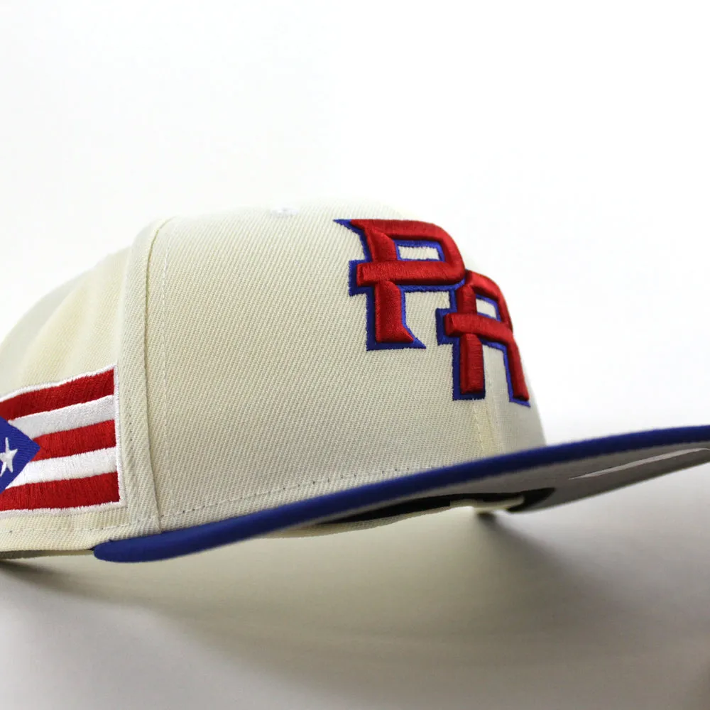 Puerto Rico 2023 World Baseball Classic (WBC) New Era 59Fifty Fitted Hat (Chrome White Blue Gray Under Brim)