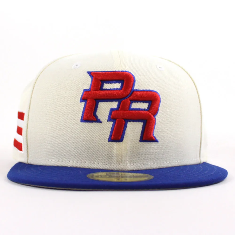 Puerto Rico 2023 World Baseball Classic (WBC) New Era 59Fifty Fitted Hat (Chrome White Blue Gray Under Brim)