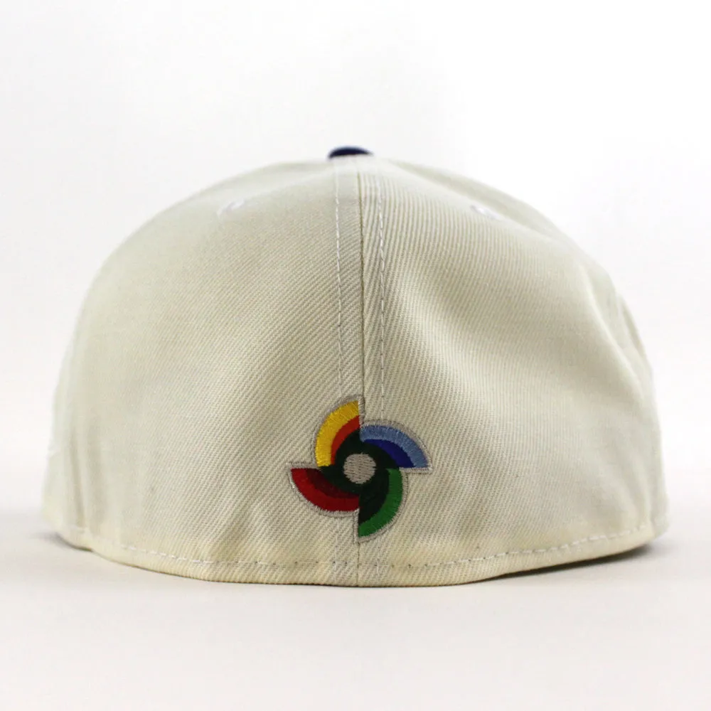 Puerto Rico 2023 World Baseball Classic (WBC) New Era 59Fifty Fitted Hat (Chrome White Blue Gray Under Brim)