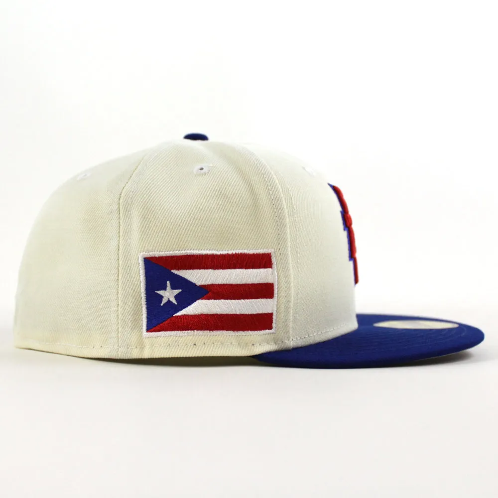 Puerto Rico 2023 World Baseball Classic (WBC) New Era 59Fifty Fitted Hat (Chrome White Blue Gray Under Brim)