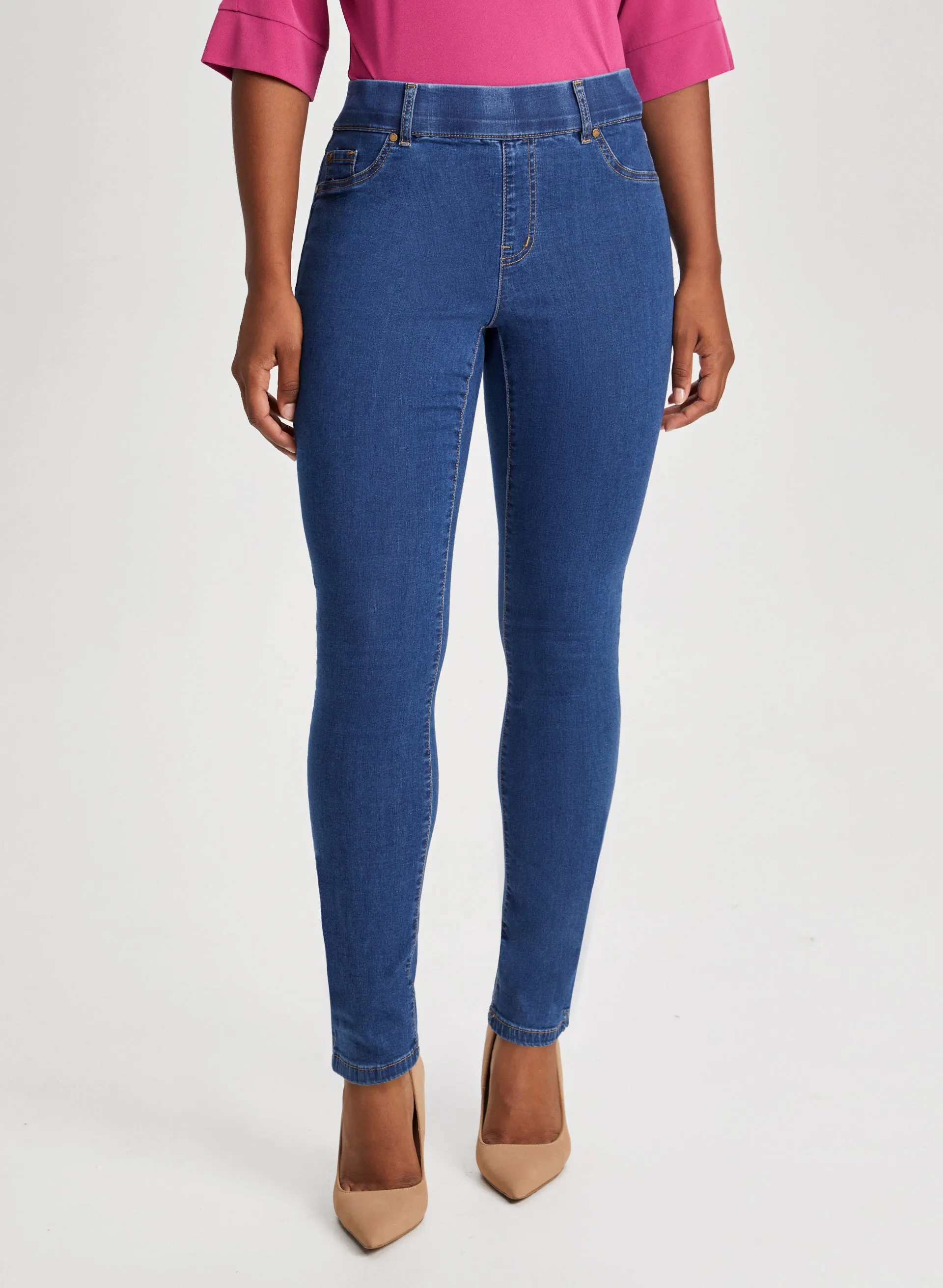 Pull-On Straight Leg Jeans