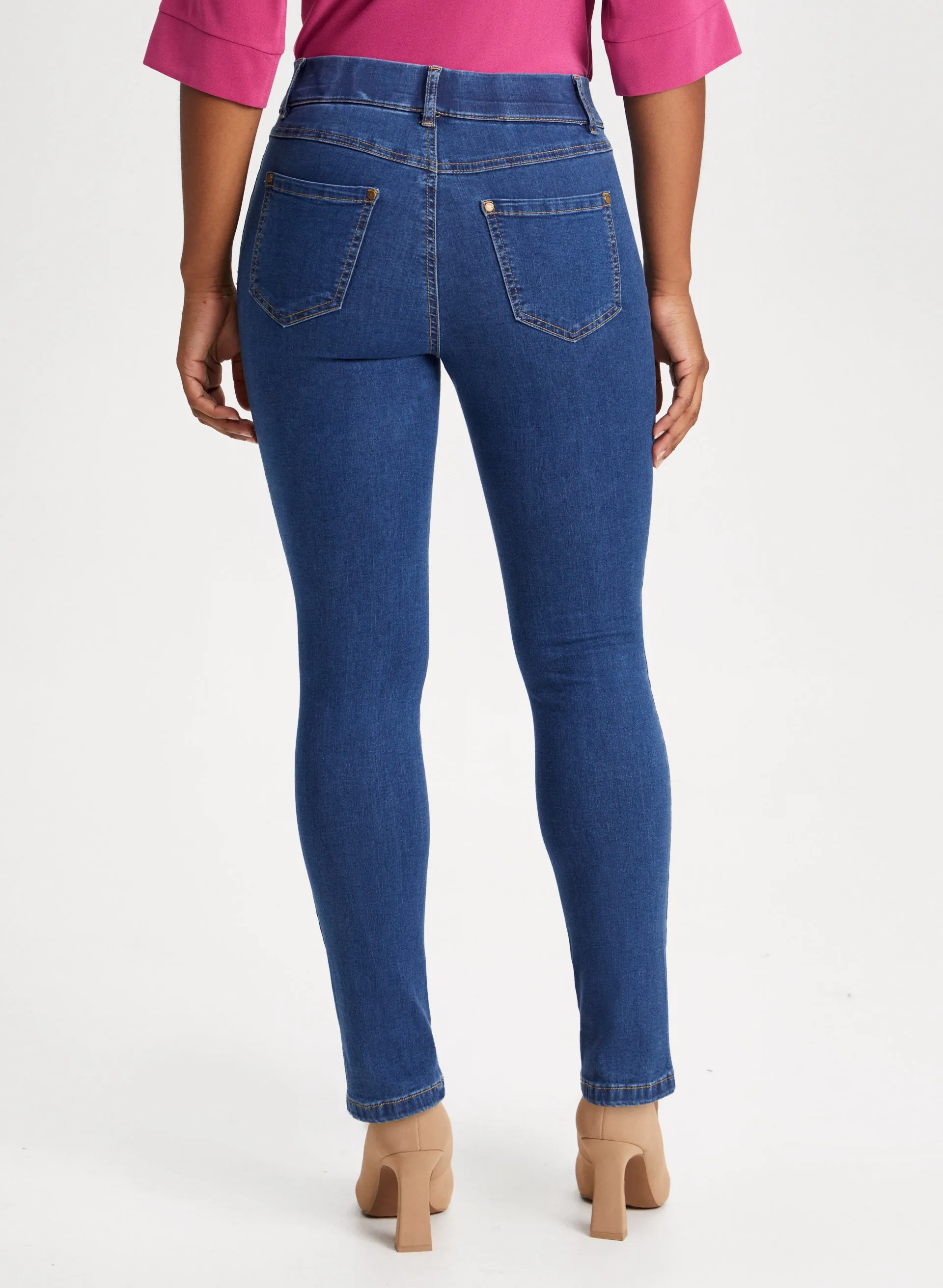 Pull-On Straight Leg Jeans