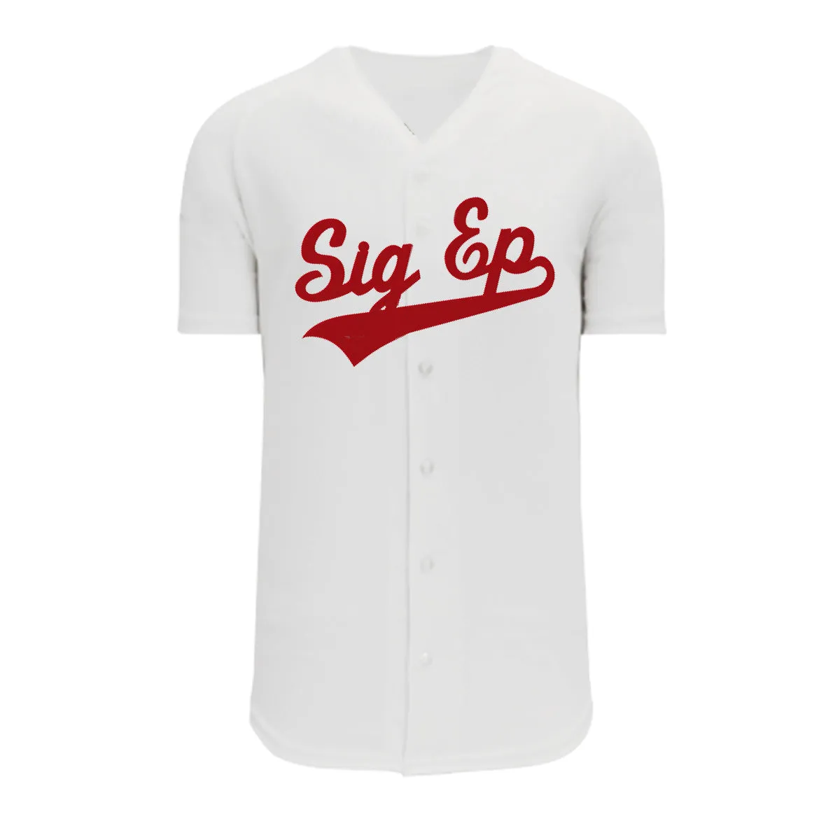 SigEp White Mesh Baseball Jersey