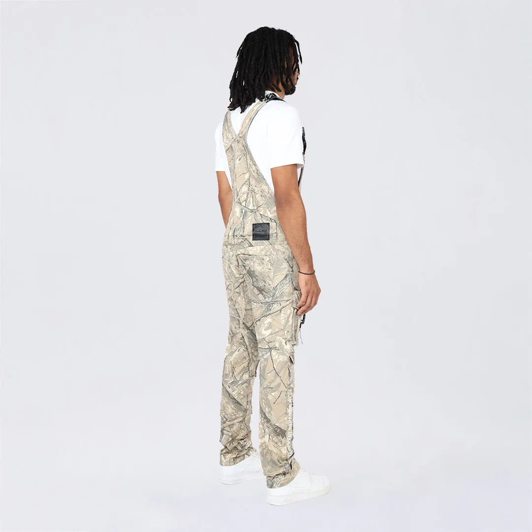 Slim Tapered Utility Twill Overalls - Khaki Hunting Camo