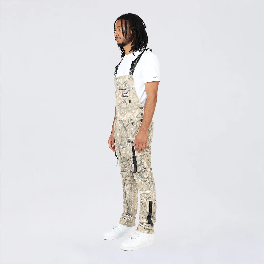 Slim Tapered Utility Twill Overalls - Khaki Hunting Camo