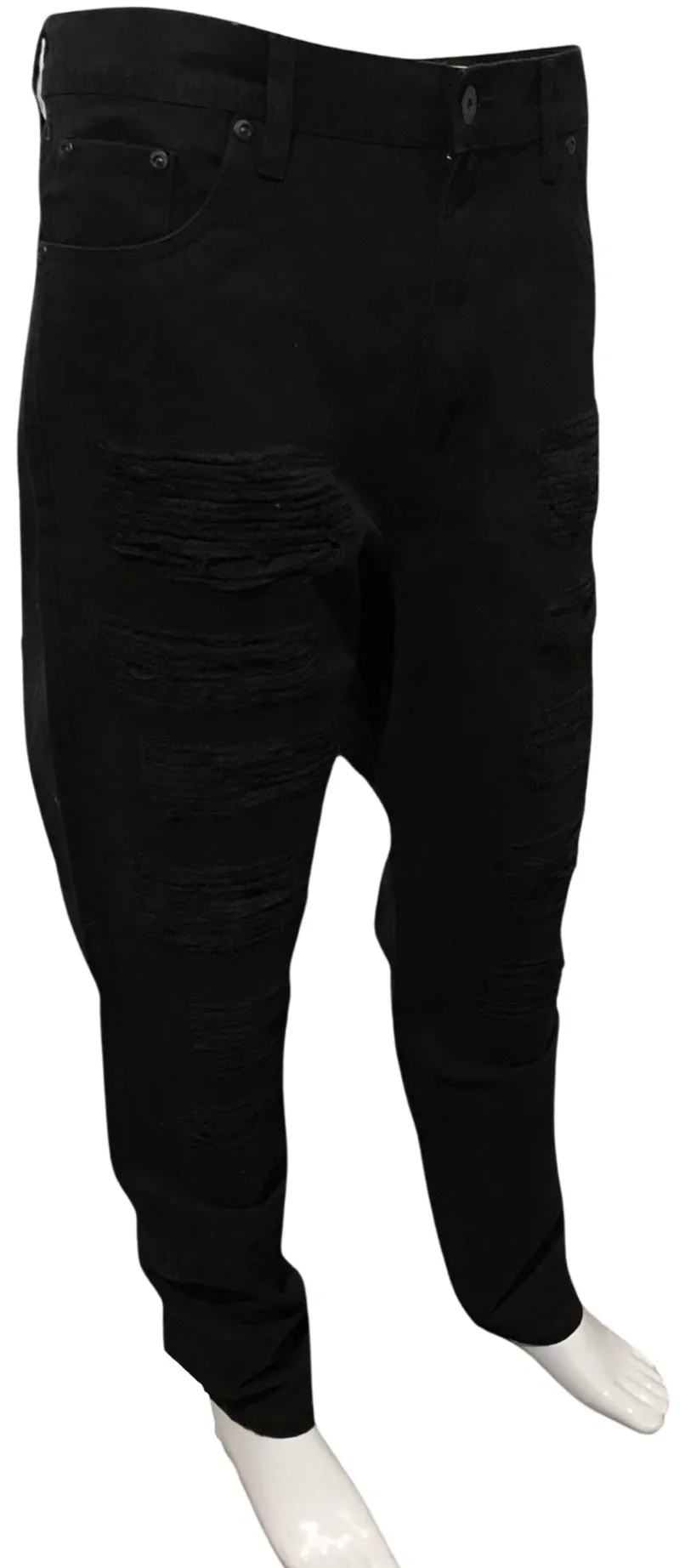 ^SOUTHPOLE^ (BLACK) RIPPED DENIM FOR MEN (38'' x 32'')