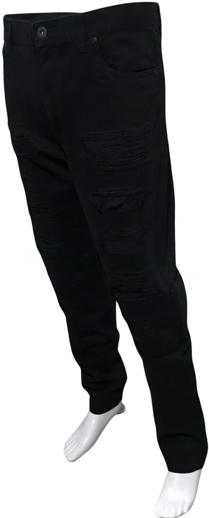 ^SOUTHPOLE^ (BLACK) RIPPED DENIM FOR MEN (38'' x 32'')