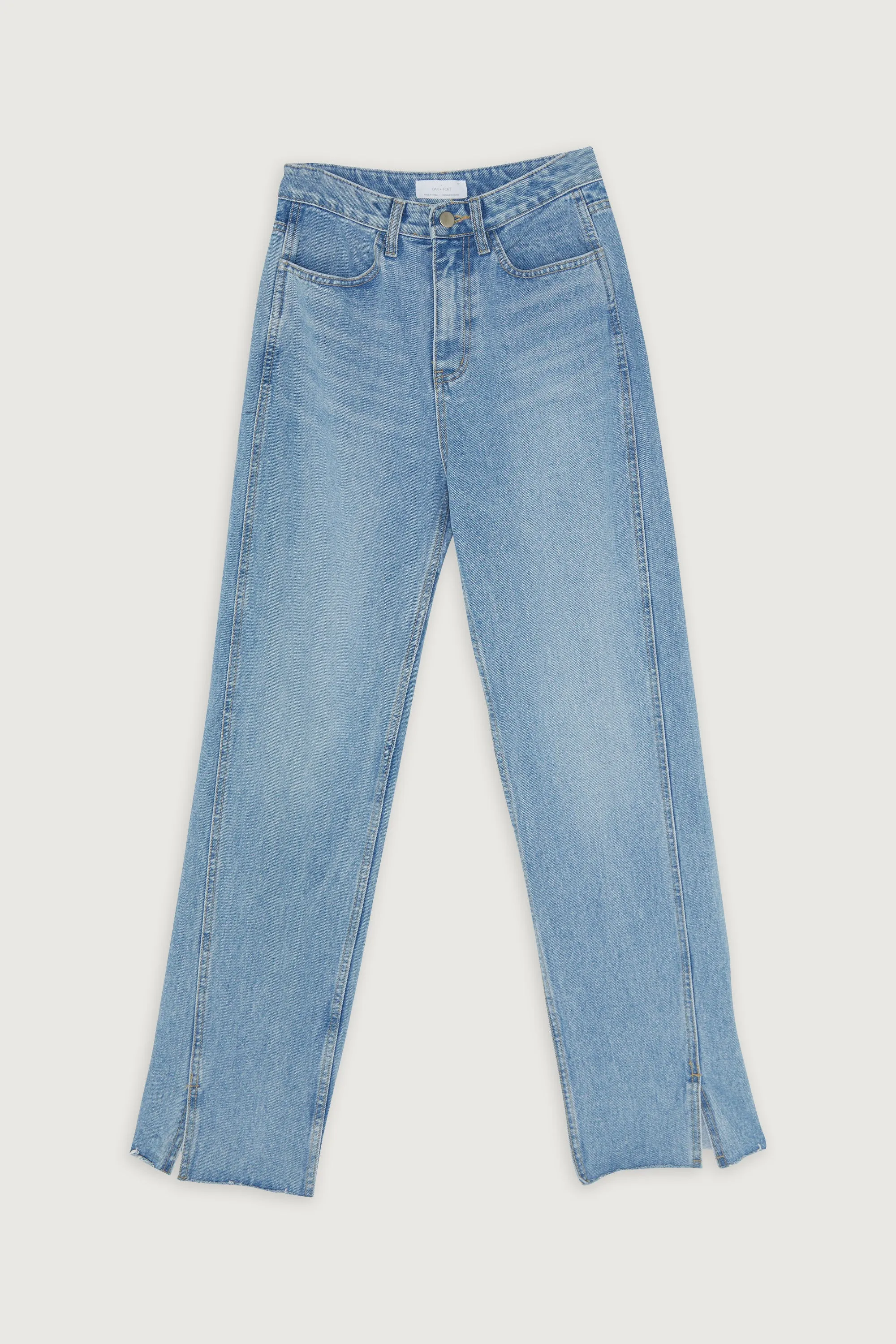 STRAIGHT LEG JEAN WITH SPLIT HEM