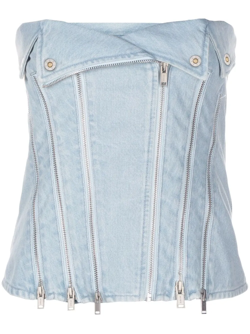 strapless denim top