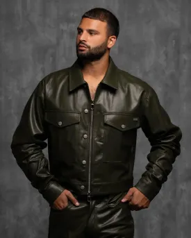 Vegan Leather Alexander Ruched Jacket