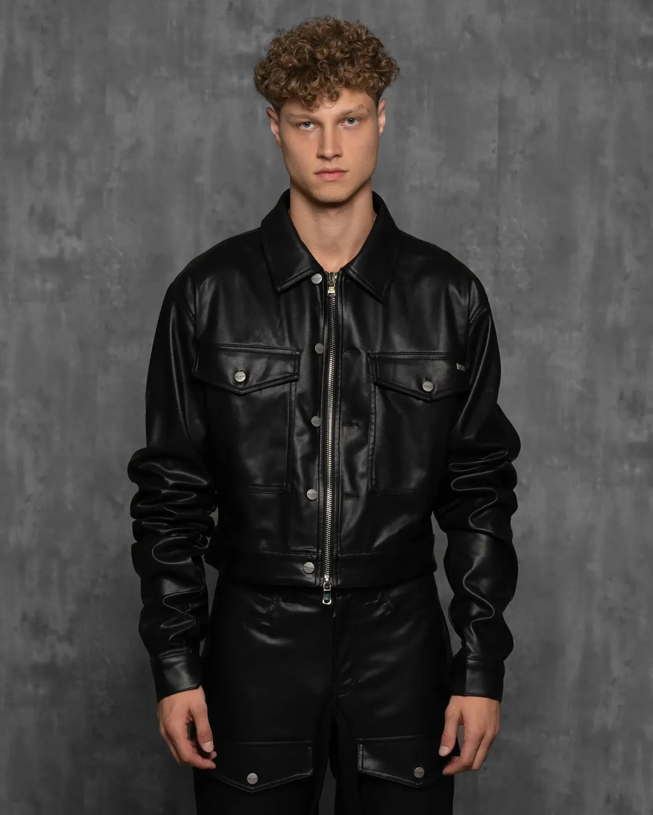 Vegan Leather Alexander Ruched Jacket